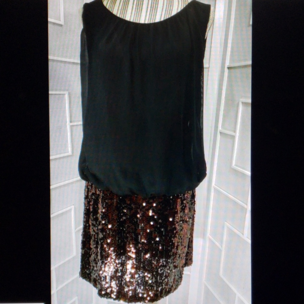 Sz 10 Adrianna Papell Blouson Top & Copper Dress